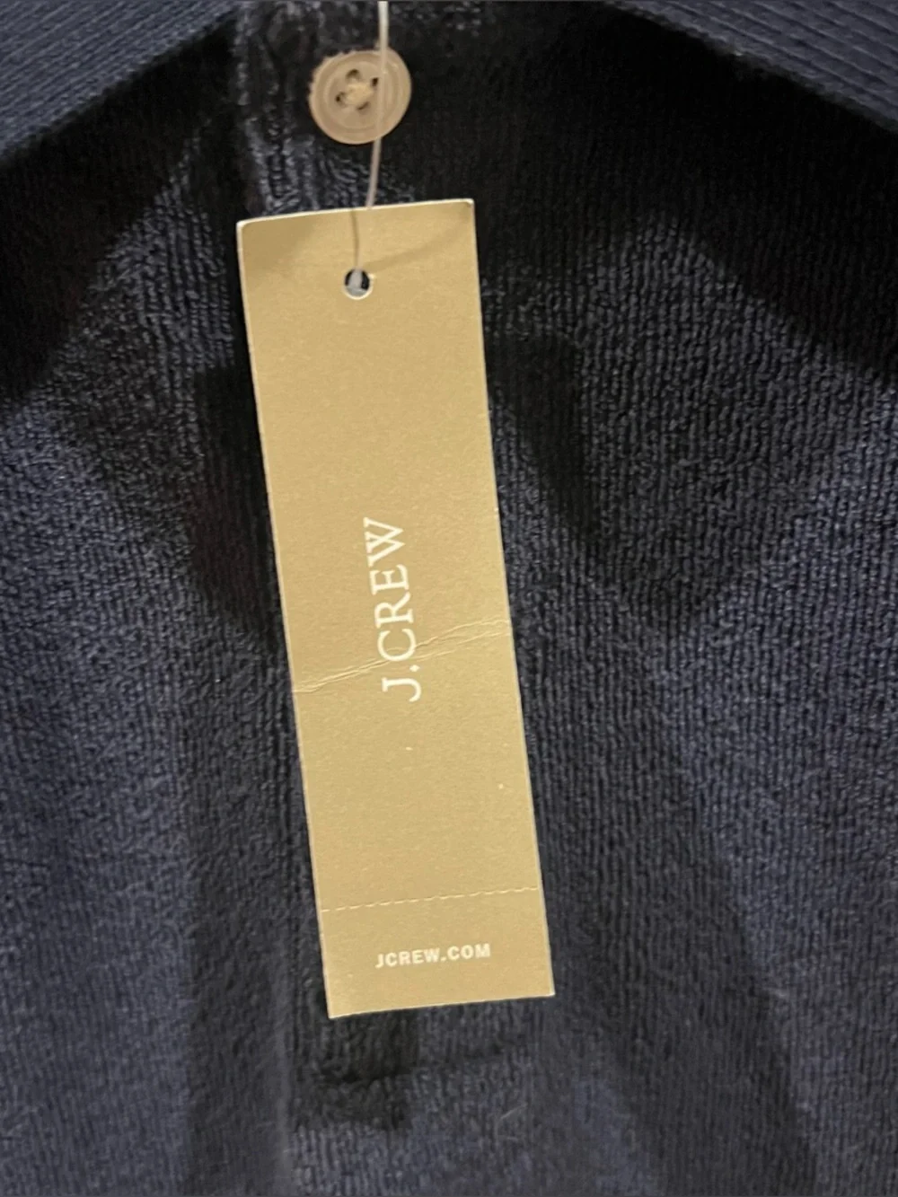 J. Crew Men's Navy Terry Cloth Polo Shirt Size Medium NWT